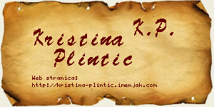 Kristina Plintić vizit kartica